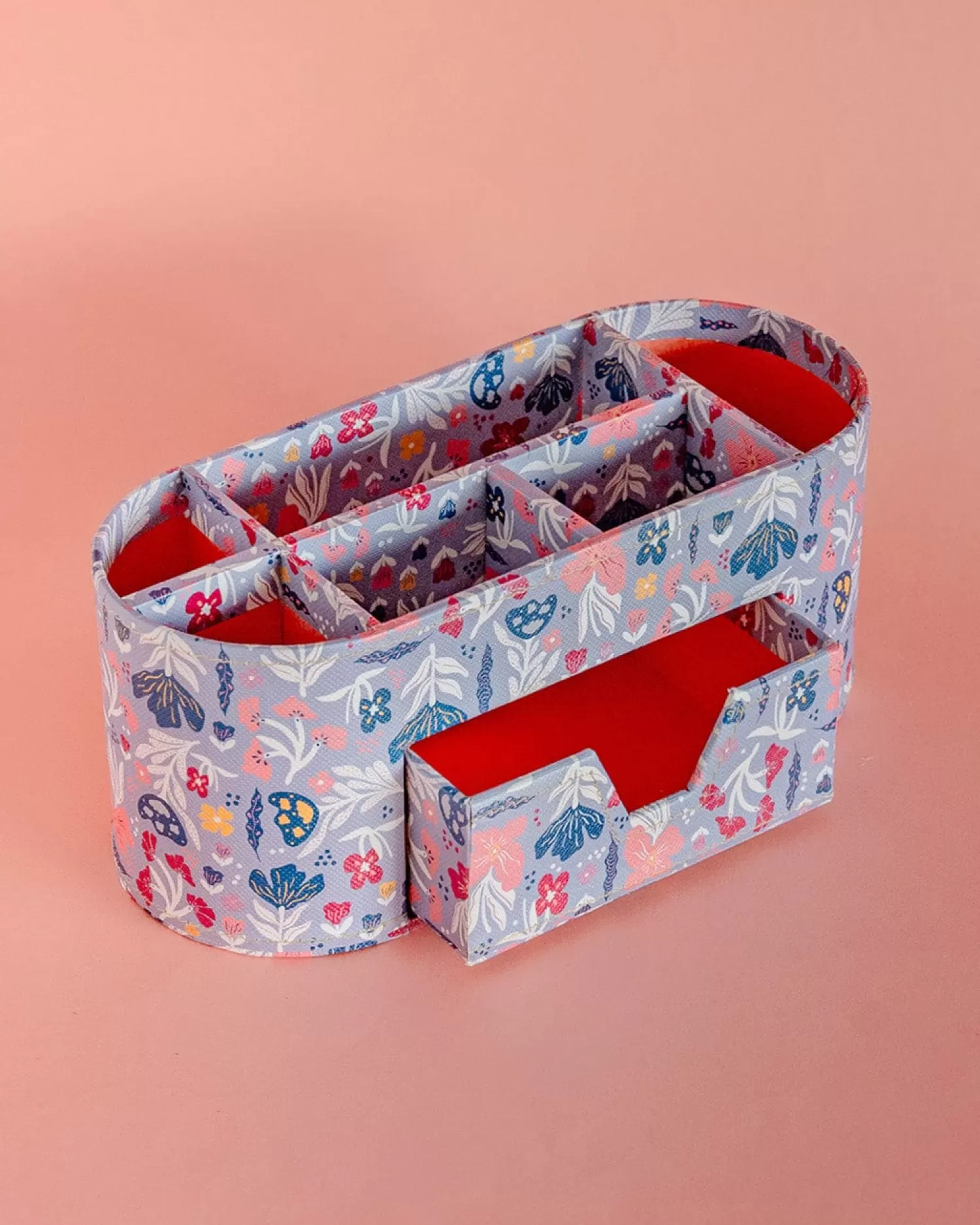 * Desk Accessories & Little Treats^Pearlised Paper Leather 7 In 1 Desk Organiser- Blue Meadow