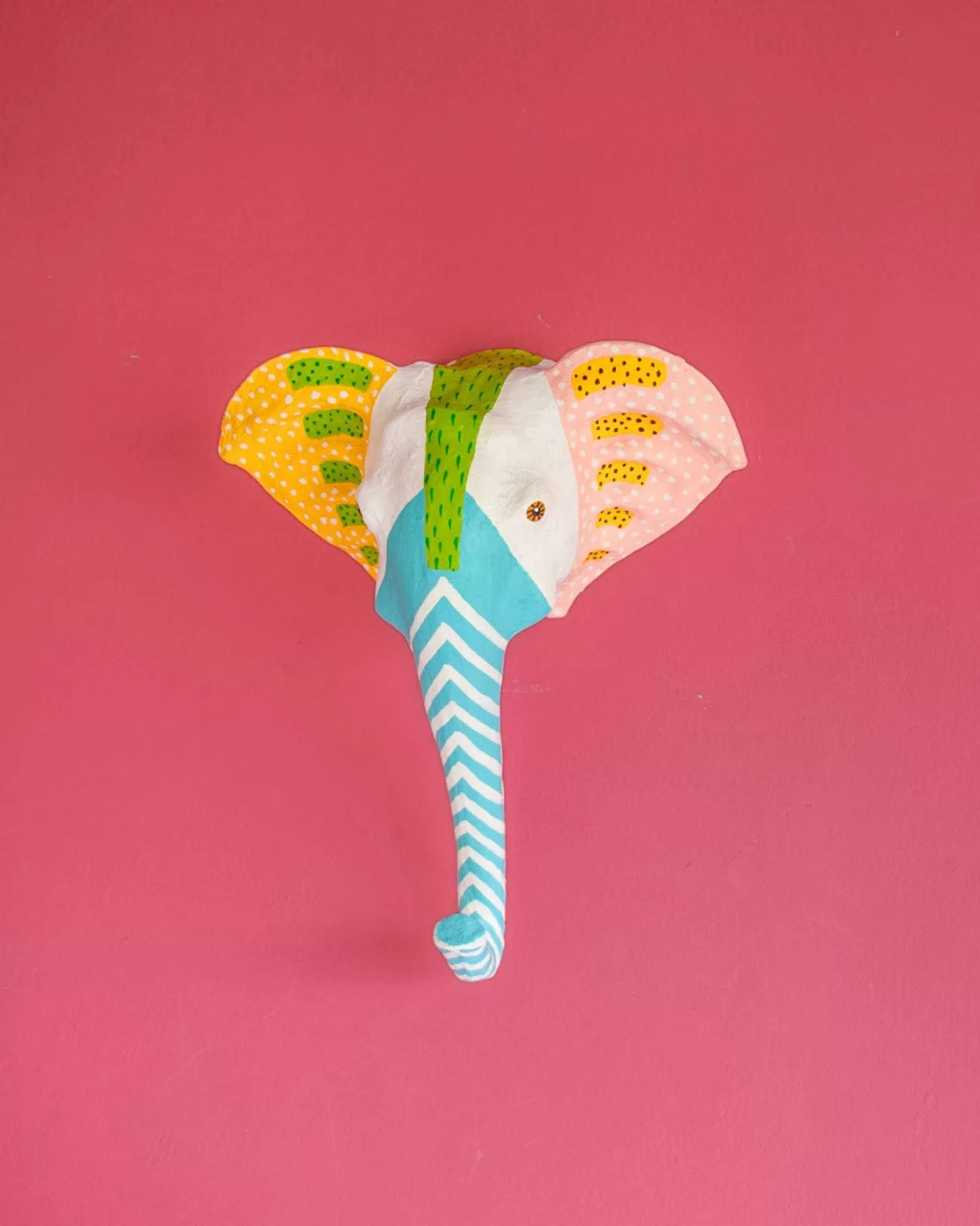 * Wall Decor^Psychedelic Ellie Handpainted Paper Mache Wall Decor Head