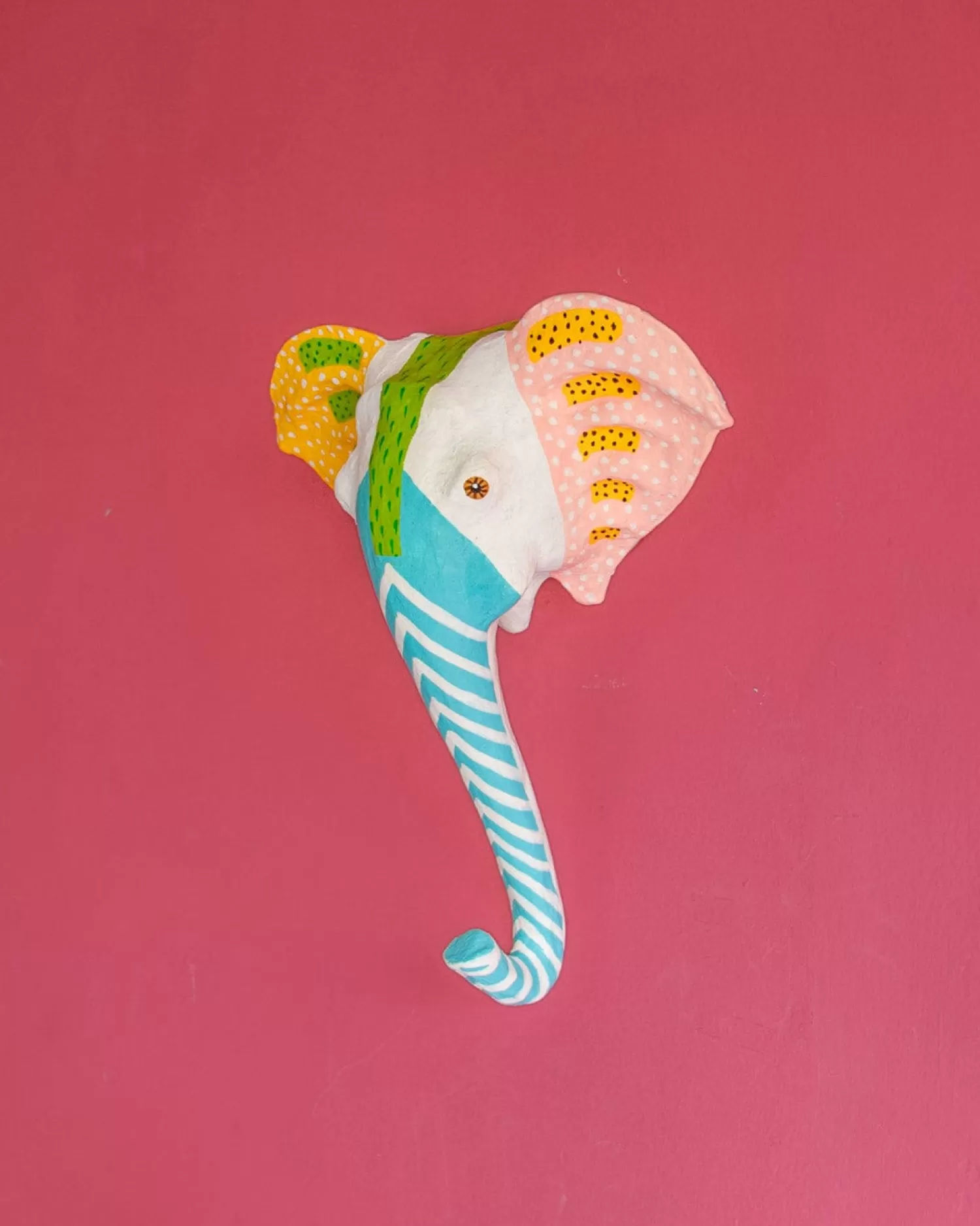 * Wall Decor^Psychedelic Ellie Handpainted Paper Mache Wall Decor Head