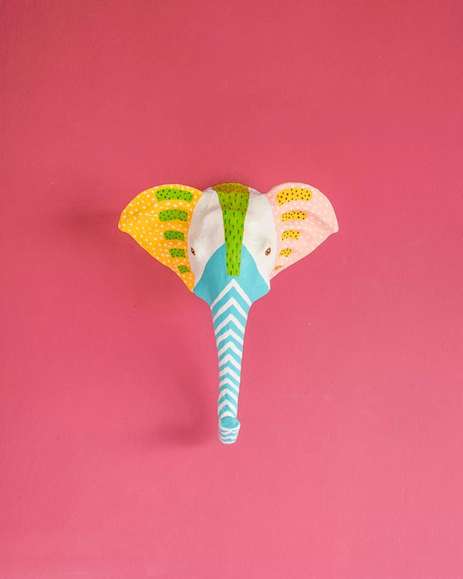 * Wall Decor^Psychedelic Ellie Handpainted Paper Mache Wall Decor Head