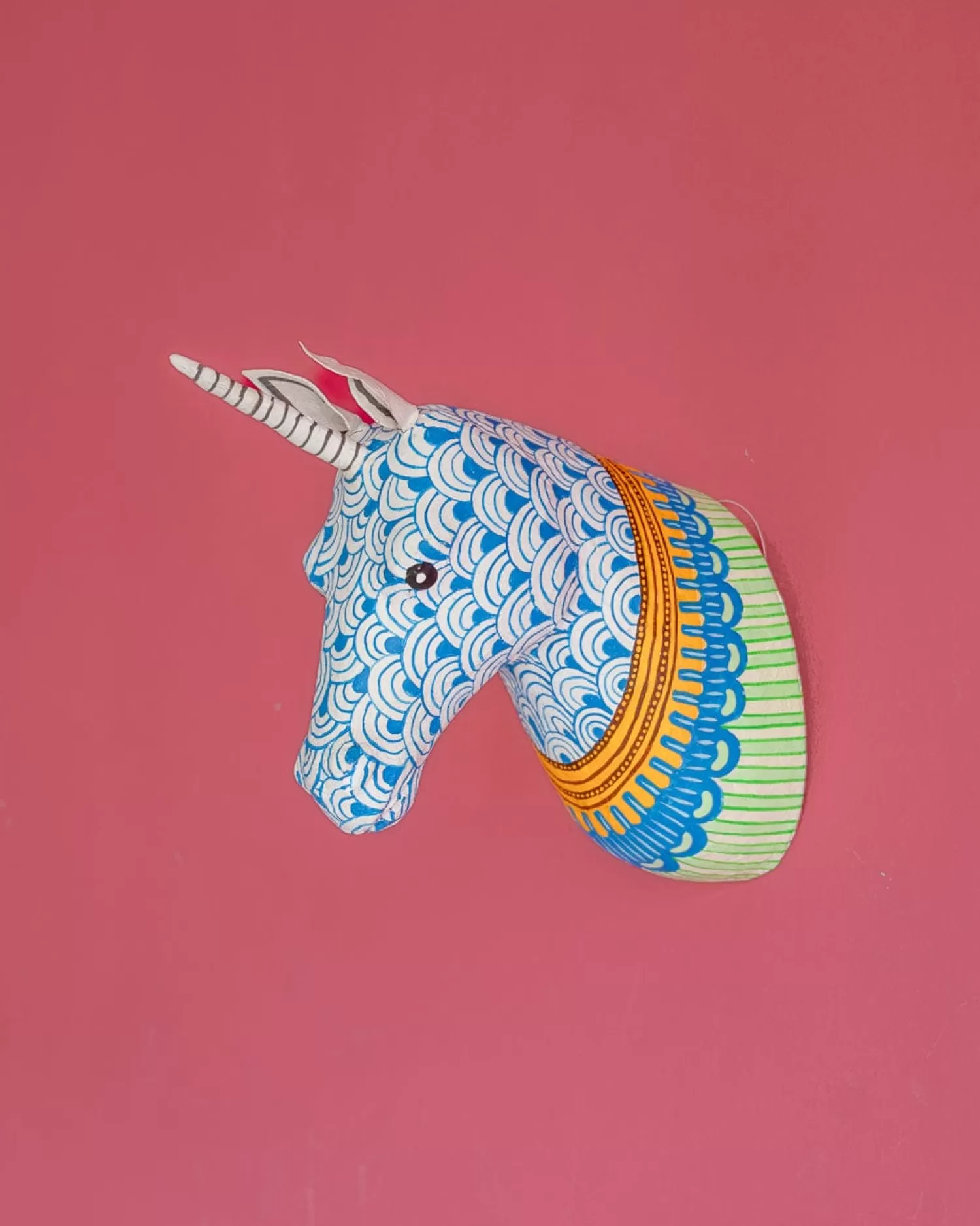 * Desk Accessories & Little Treats^Psychedelic Unicorn Handpainted Paper Mache Wall Decor Head